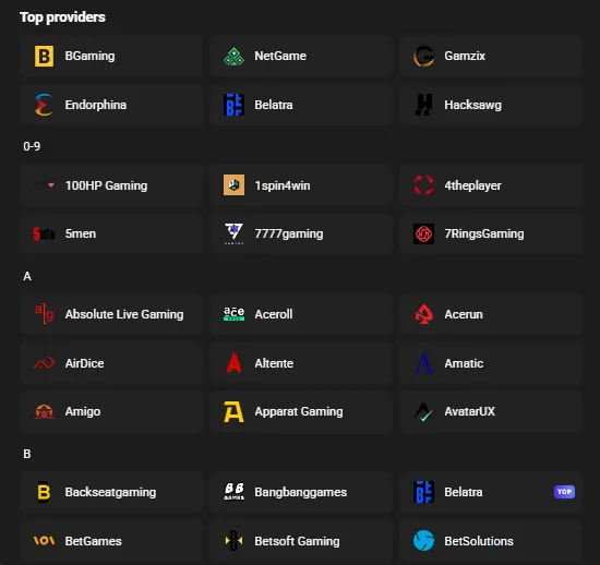 hadesbet casino providers